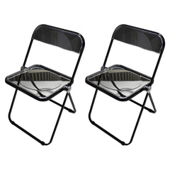 Contemporary Acrylic Open Back Folding Armless Chair for Dining Room Dining Chairs