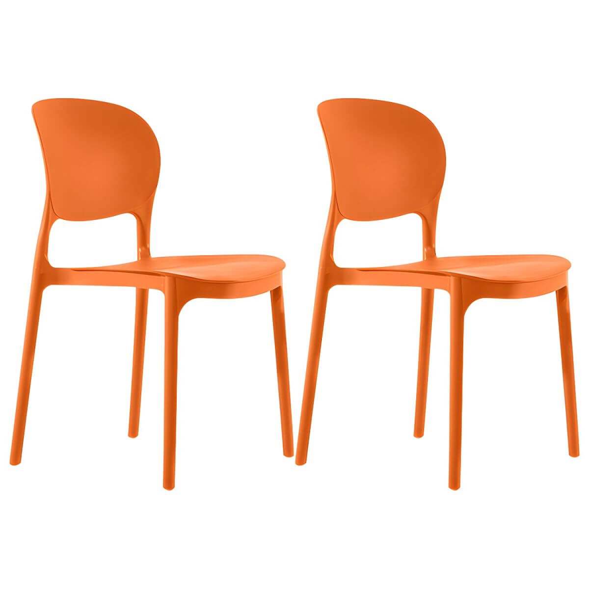 Stackable modern side chair with low back made of plastic and acrylic, perfect for contemporary dining