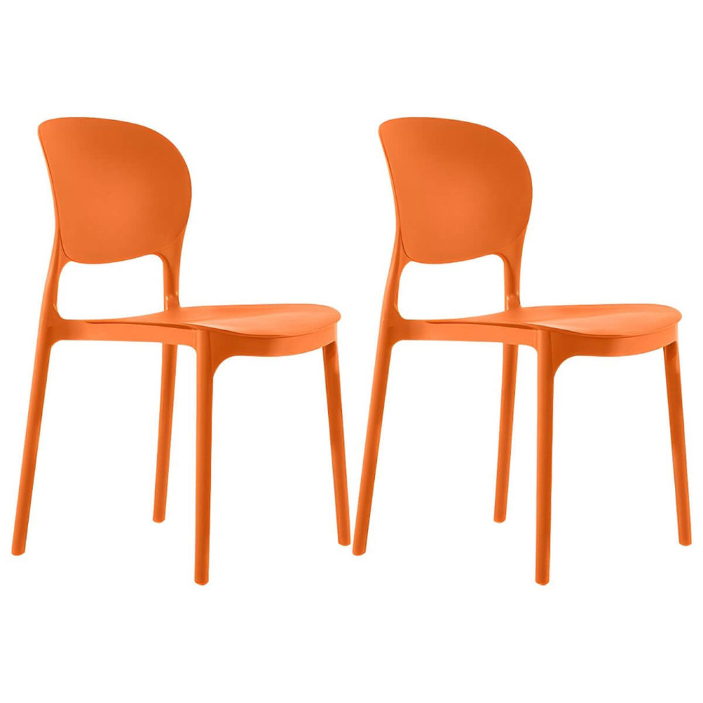 Stackable modern side chair with low back made of plastic and acrylic, perfect for contemporary dining