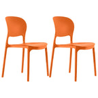 Stackable modern side chair with low back made of plastic and acrylic, perfect for contemporary dining