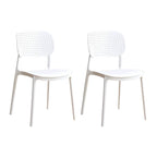 Stackable Scandinavian style plastic and acrylic side chair with low back for dining