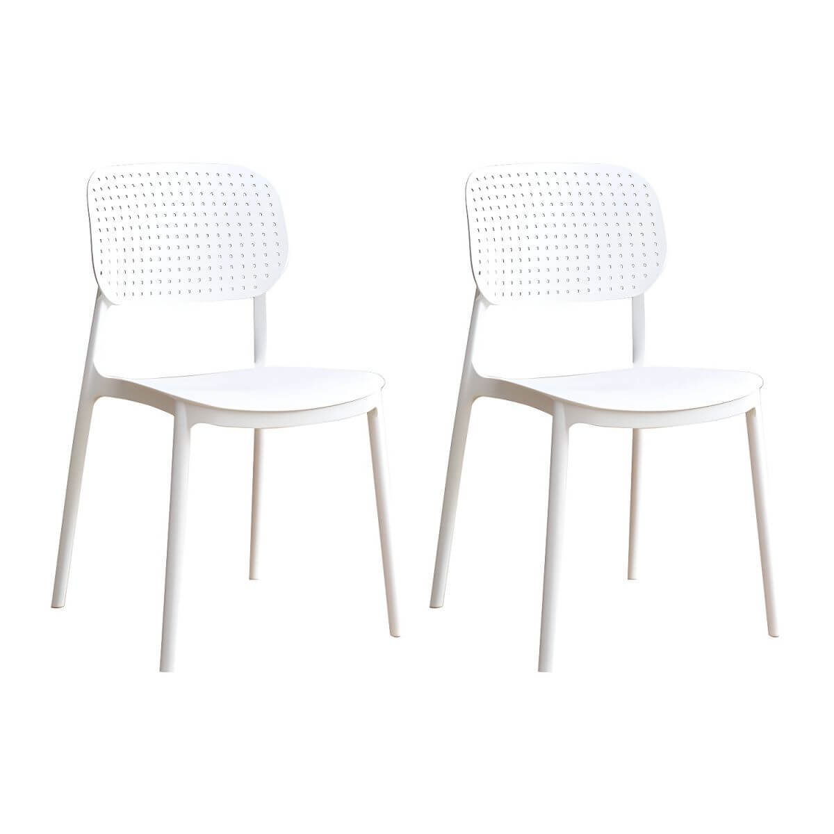Stackable Scandinavian style plastic and acrylic side chair with low back for dining