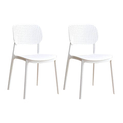 Scandinavian Style Stackable Plastic & Acrylic Side Chair with Low Back Dining Chairs