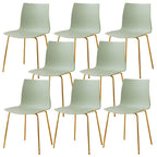 Modern plastic and acrylic side chair with metal legs, ideal for kitchen and dining rooms