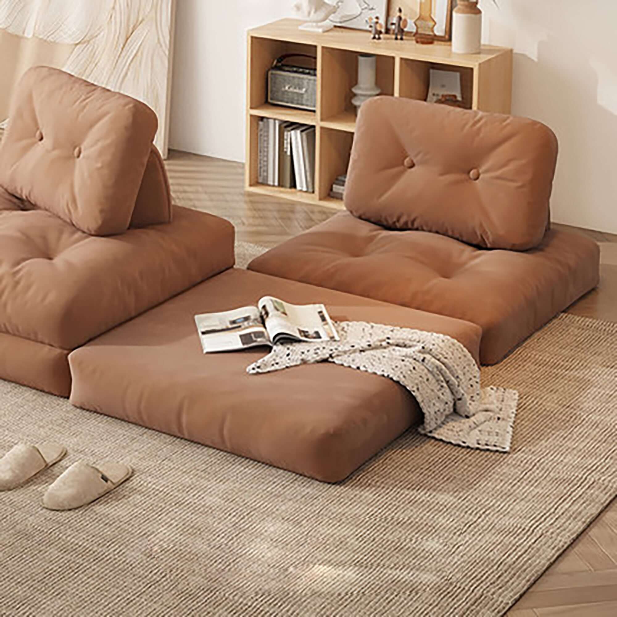 Convertible modular floor couch for living room, perfect for flexible seating and lounging