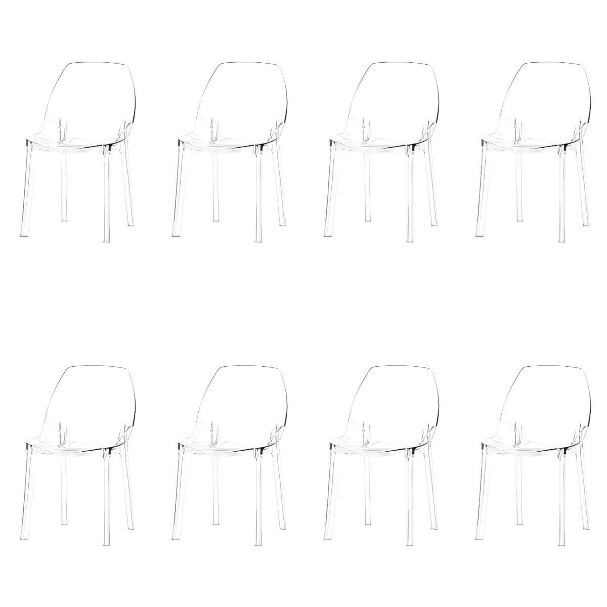 Armless acrylic side Parsons dining chair for indoor home use