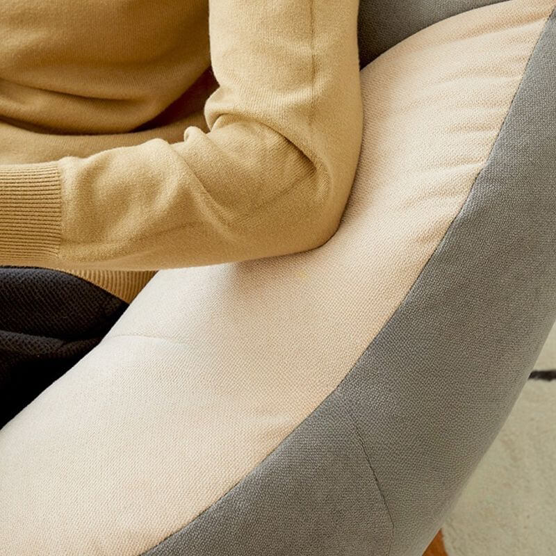 Lemon color cotton blend Papasan chair with slipcover and sewn pillow back accent