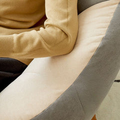 Minimalist Solid Color Lemon Color Cotton Blend Papasan Chair with Slipcover and Sewn Pillow Back Accent Chairs