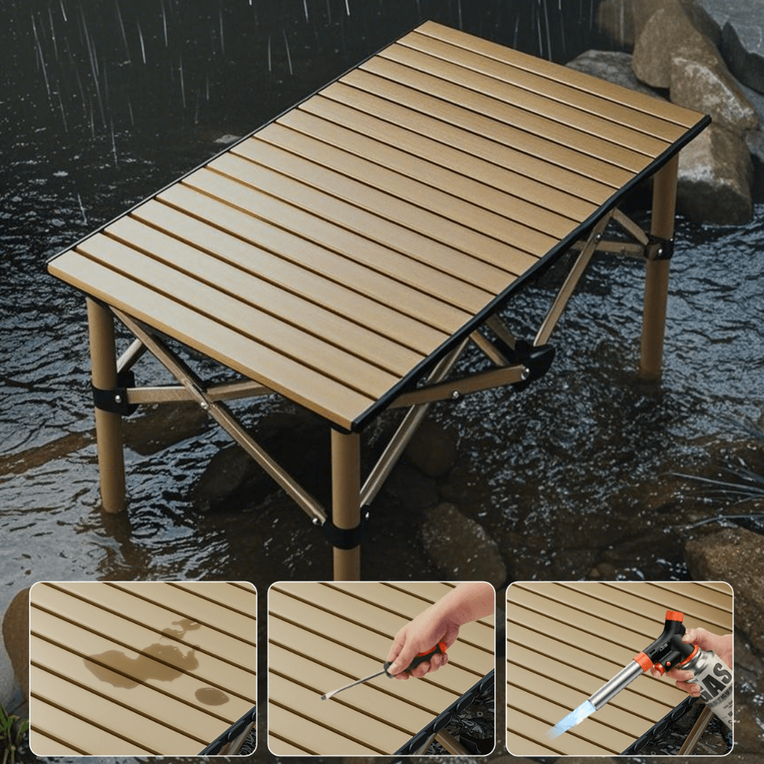 Foldable outdoor dining set with chairs and table, ideal for camping and backyard BBQs