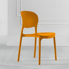 Stackable Modern Side Chair with Low Back in Plastic & Acrylic - Contemporary Style Dining Chairs