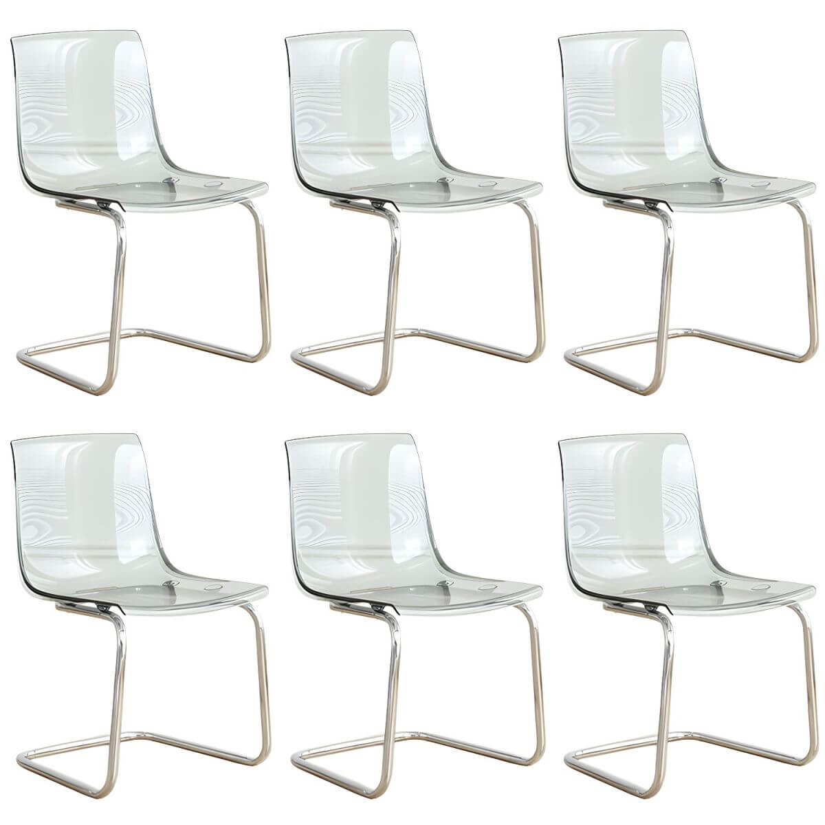 Scandinavian style plastic and acrylic non-upholstered side dining chair