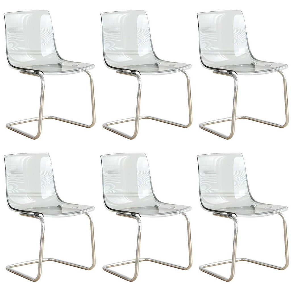 Scandinavian style plastic and acrylic non-upholstered side dining chair