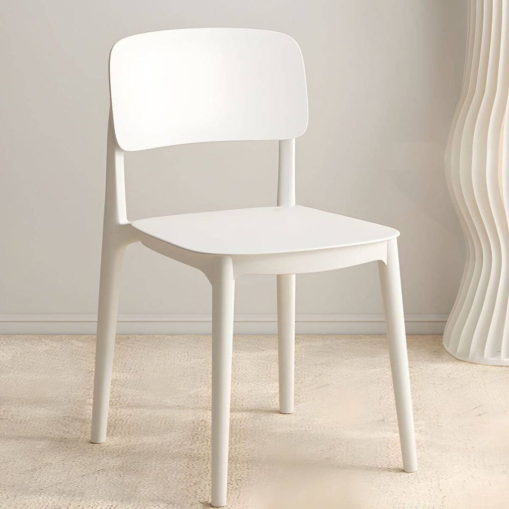 Scandinavian style stackable plastic and acrylic side chair for kitchen and dining