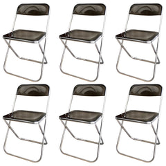 Contemporary Acrylic Open Back Folding Armless Chair for Dining Room Dining Chairs