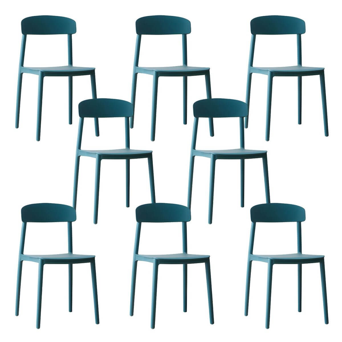 Scandinavian style low back kitchen and dining chair made of plastic and acrylic