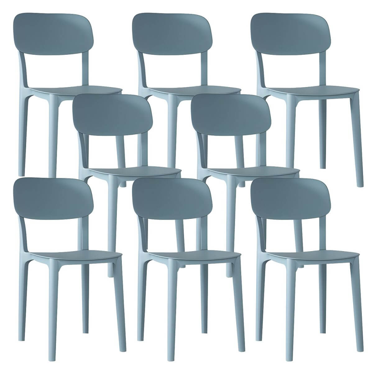 Stackable Nordic acrylic dining chair with backrest and acrylic legs