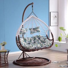 Heat Resistant Metal Porch Swing with Cushions, Chain, and Stand Porch Swings