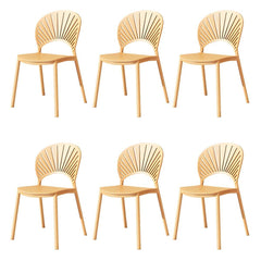 Scandinavian Style Plastic & Acrylic Side Chair with Low Back for Kitchen & Dining Dining Chairs