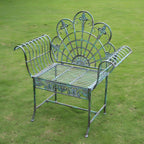 Green metal outdoor dining chair with classic style and water-resistant finish