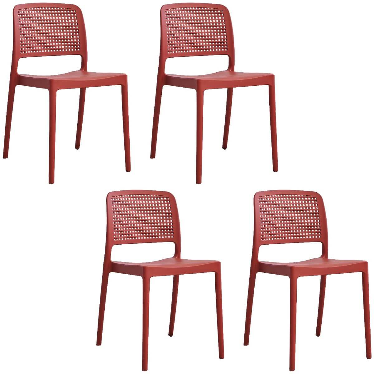 Stackable modern plastic and acrylic side chair for kitchen and dining use