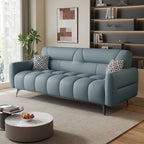 Synthetic Leather Arm-Included Cerulean Standard Sofa, Blue, Latex, 83"L x 28"W x 33"H