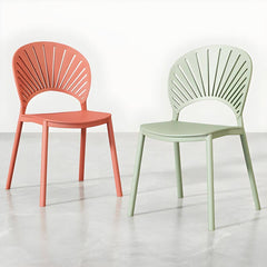 Scandinavian Style Plastic & Acrylic Side Chair with Low Back for Kitchen & Dining Dining Chairs