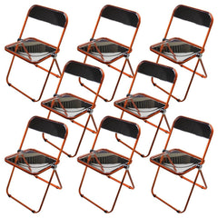 Contemporary Acrylic Open Back Folding Armless Chair for Dining Room Dining Chairs