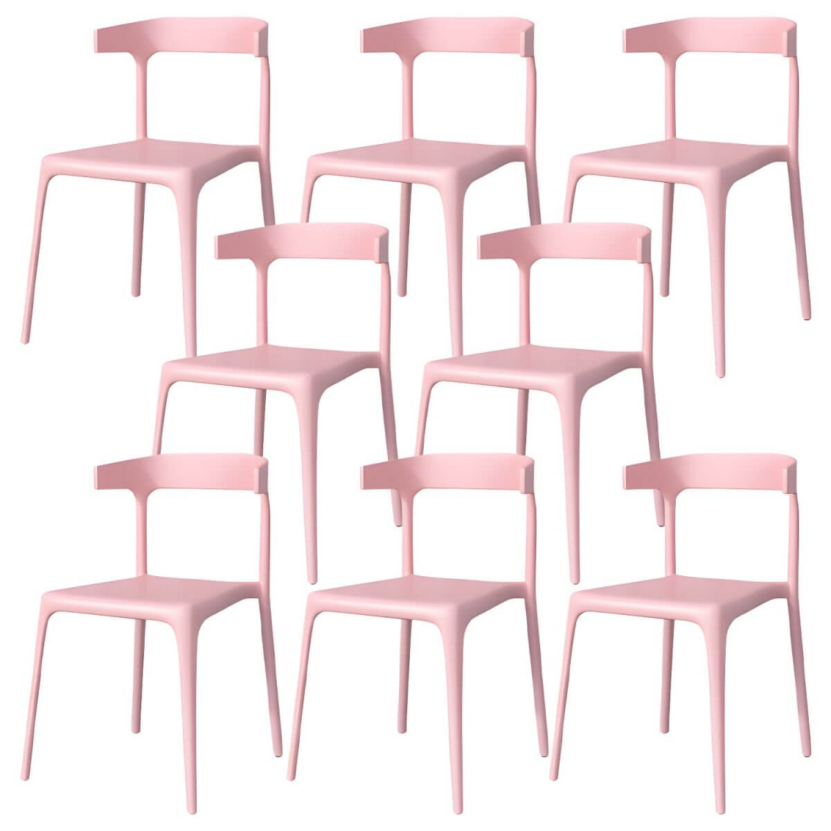 Stackable Nordic acrylic dining chair with backrest and acrylic legs
