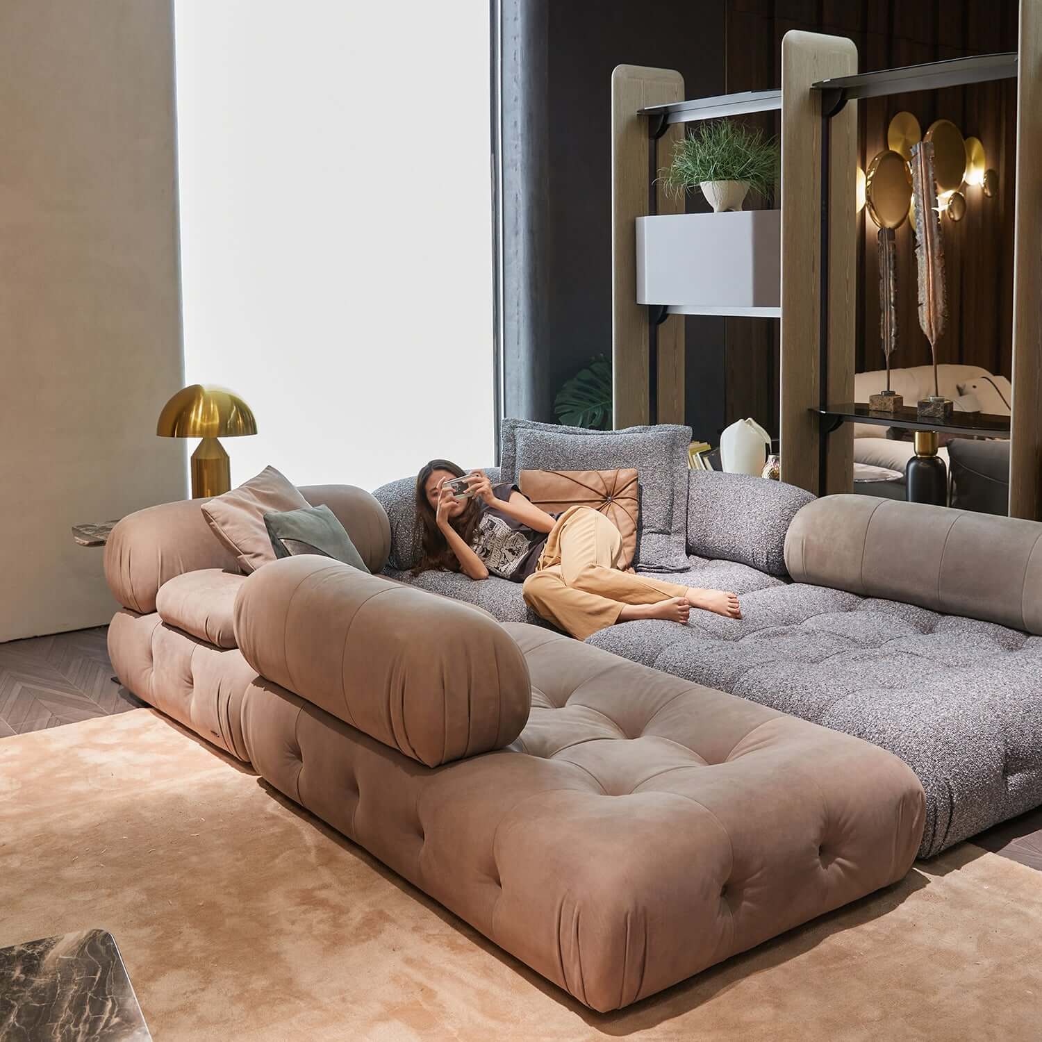 Modern modular sectional sofa featuring luxury design and customizable fabric options