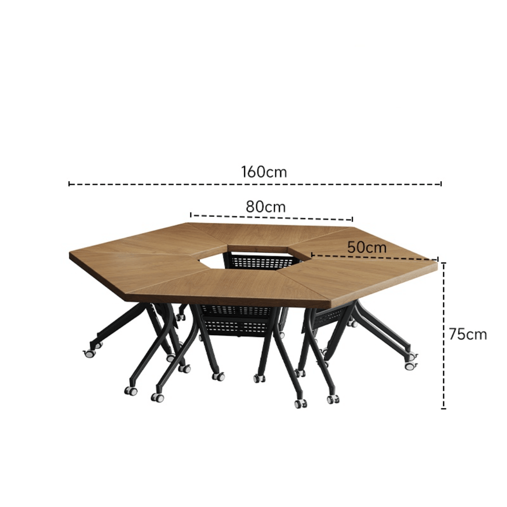 Portable conference table with 360-degree silent wheels for dynamic work environments