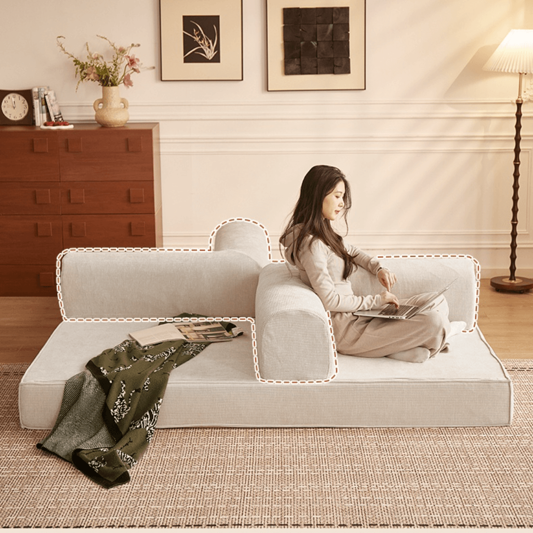 Elegant soft velvet 3-seater sofa bed with modern design and easy maintenance