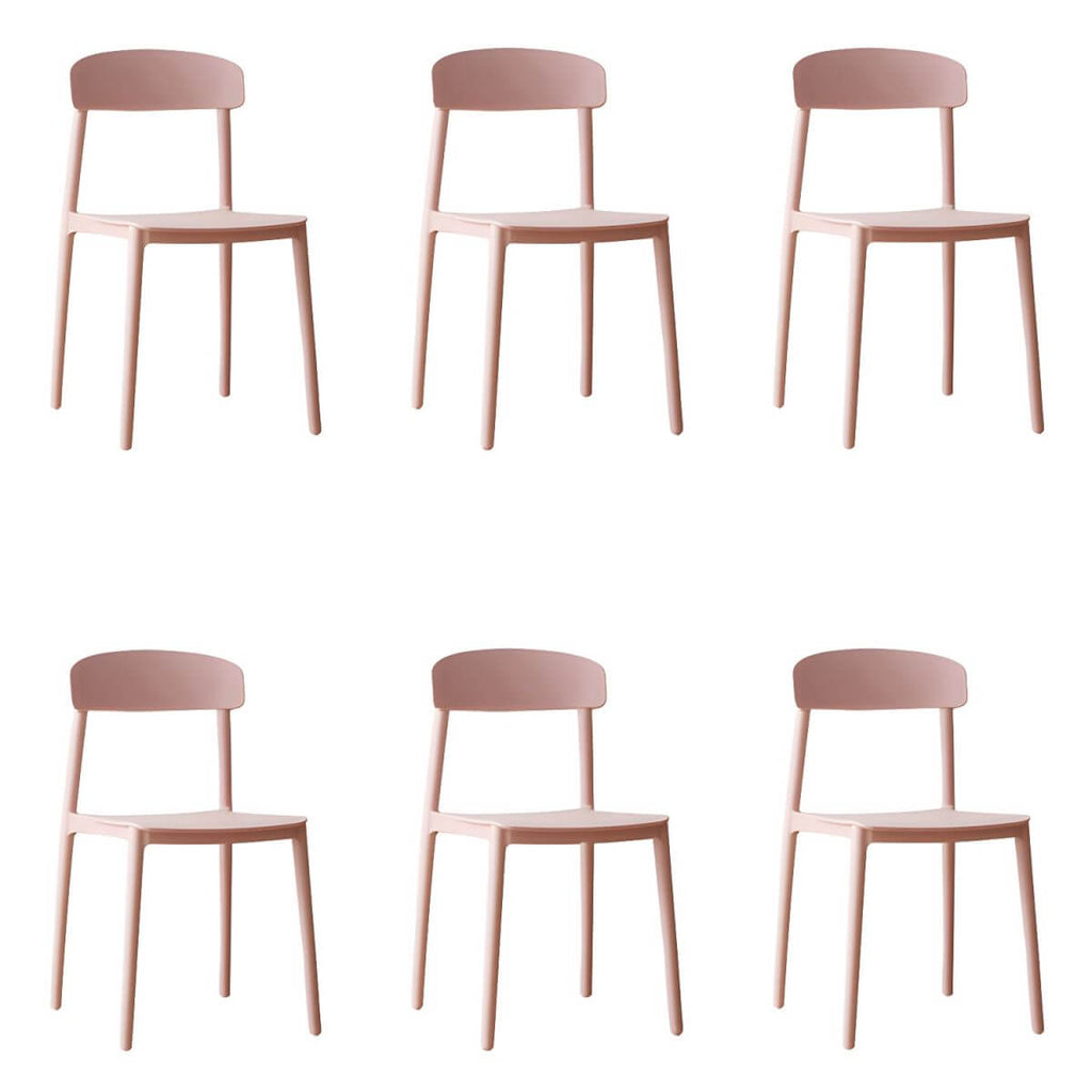 Scandinavian style low back kitchen and dining chair made of plastic and acrylic