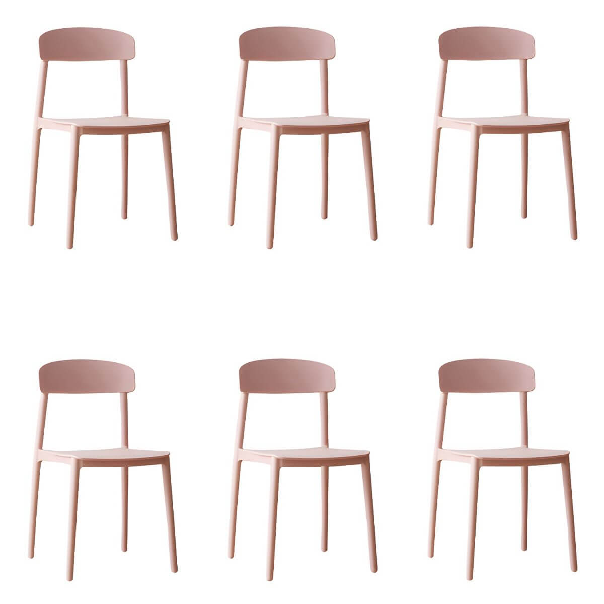 Scandinavian style low back kitchen and dining chair made of plastic and acrylic