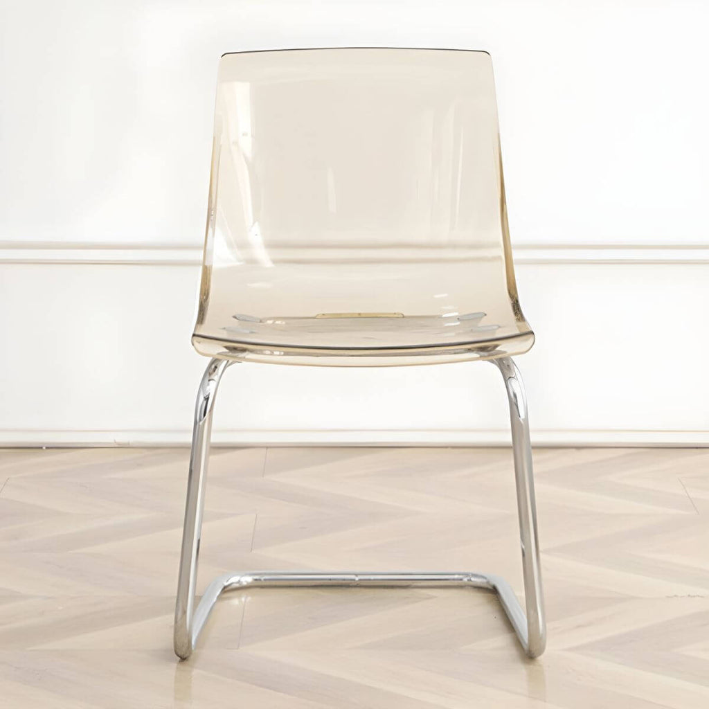 Scandinavian style plastic and acrylic non-upholstered side dining chair