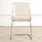 Scandinavian style plastic and acrylic non-upholstered side dining chair