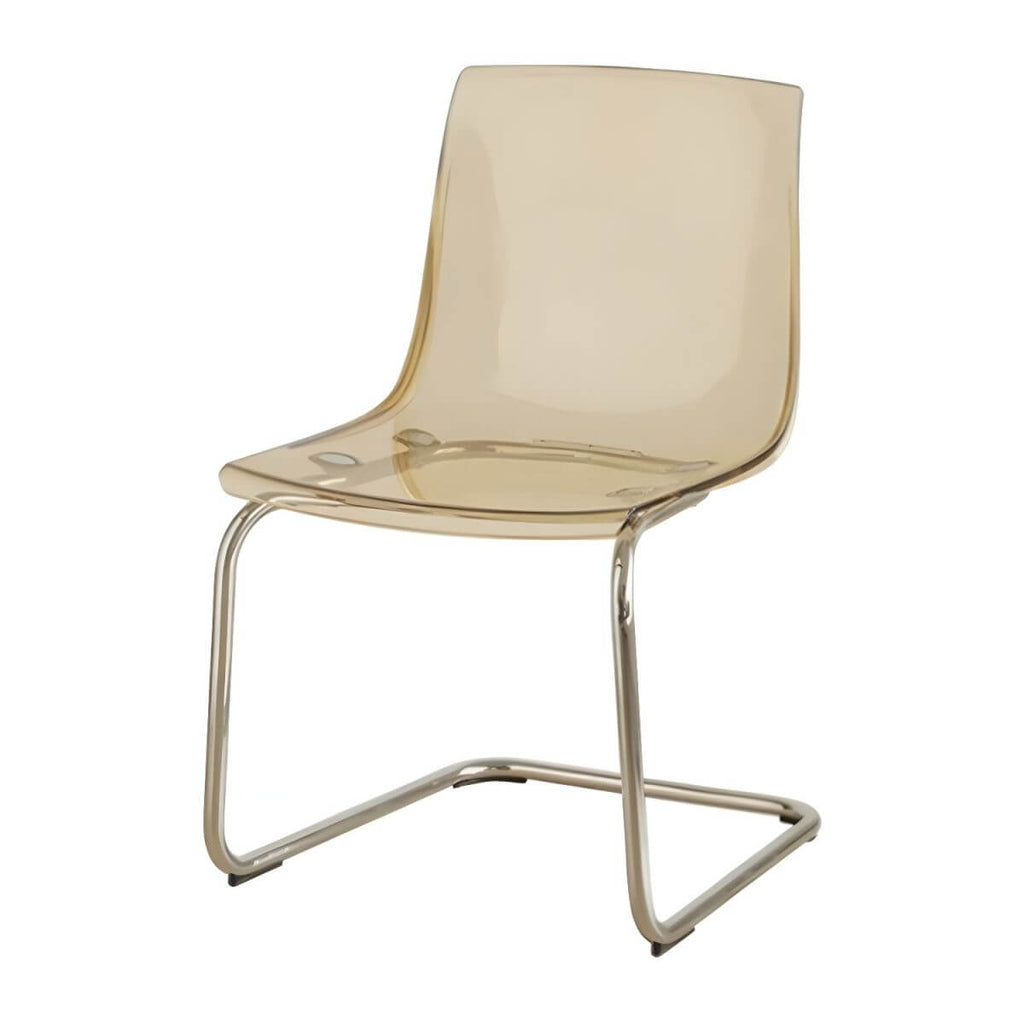 Scandinavian style low back side chair made of plastic and acrylic, ideal for kitchen and dining areas