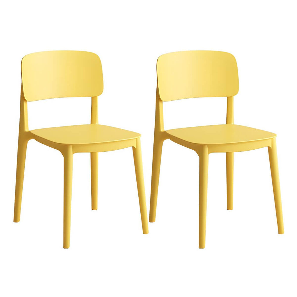 Scandinavian style stackable plastic and acrylic side chair for kitchen and dining