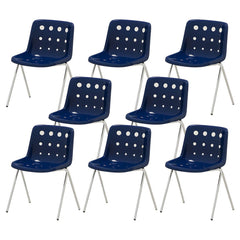 Stackable Scandinavian Style Plastic & Acrylic Side Chair with Low Back Dining Chairs