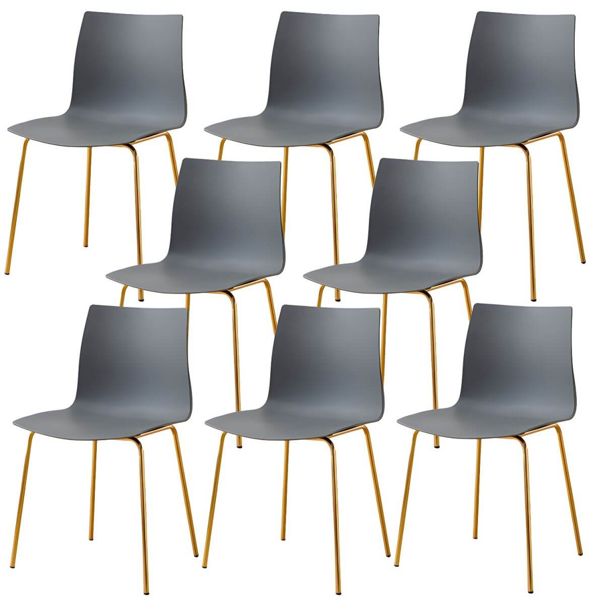 Modern plastic and acrylic side chair with metal legs, ideal for kitchen and dining rooms