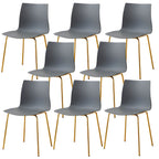 Modern plastic and acrylic side chair with metal legs, ideal for kitchen and dining rooms