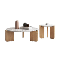 Modern Creative Terrazzo End Table Coffee Side Table Set