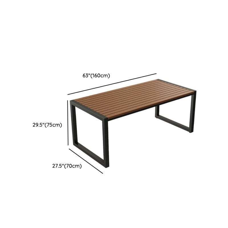 Cocoa color modern patio dining set with laminate tabletop, UV-proof, available in 5 or 7 pieces