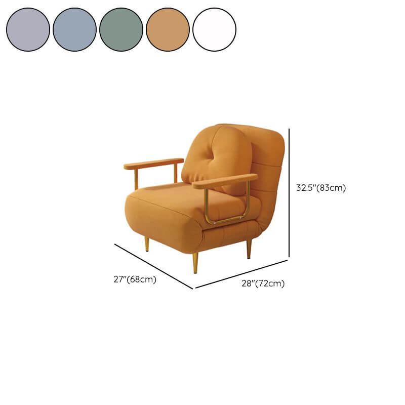 Convertible sofa sleeper with tufted back and polyester fiber upholstery