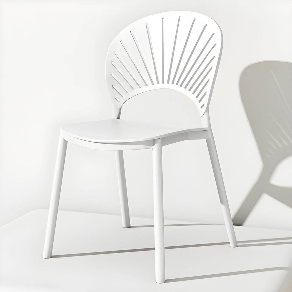 Scandinavian style plastic and acrylic side chair with low back for kitchen and dining