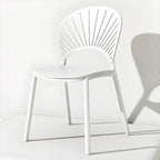 Scandinavian style plastic and acrylic side chair with low back for kitchen and dining