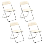 Scandinavian style dining chair with silver metal legs and plastic acrylic seat