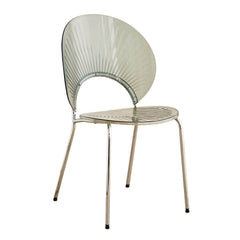 Scandinavian Style Stackable Armless Side Chair in Plastic & Acrylic Dining Chairs