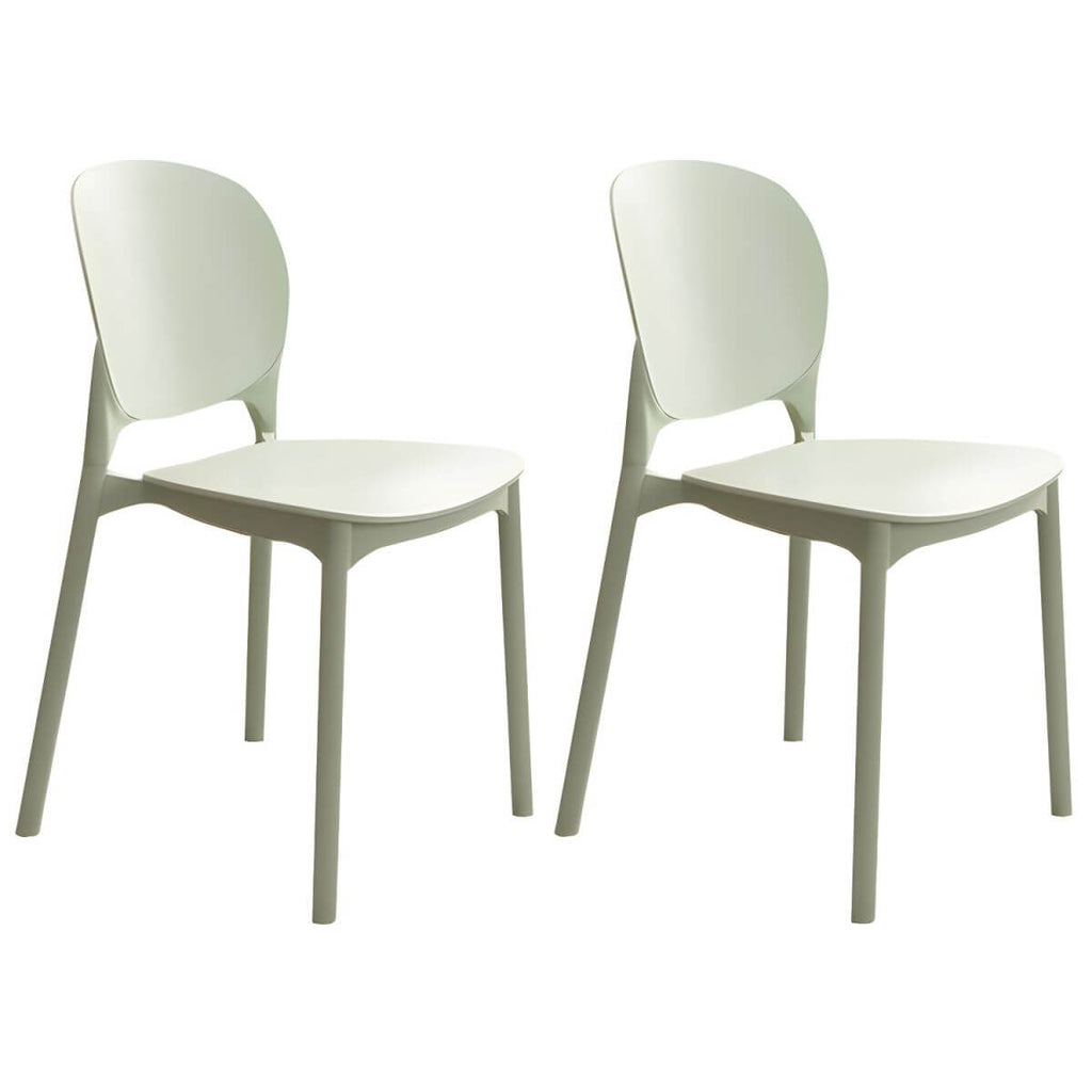 Stackable Scandinavian side chair with open back made of plastic and acrylic for dining
