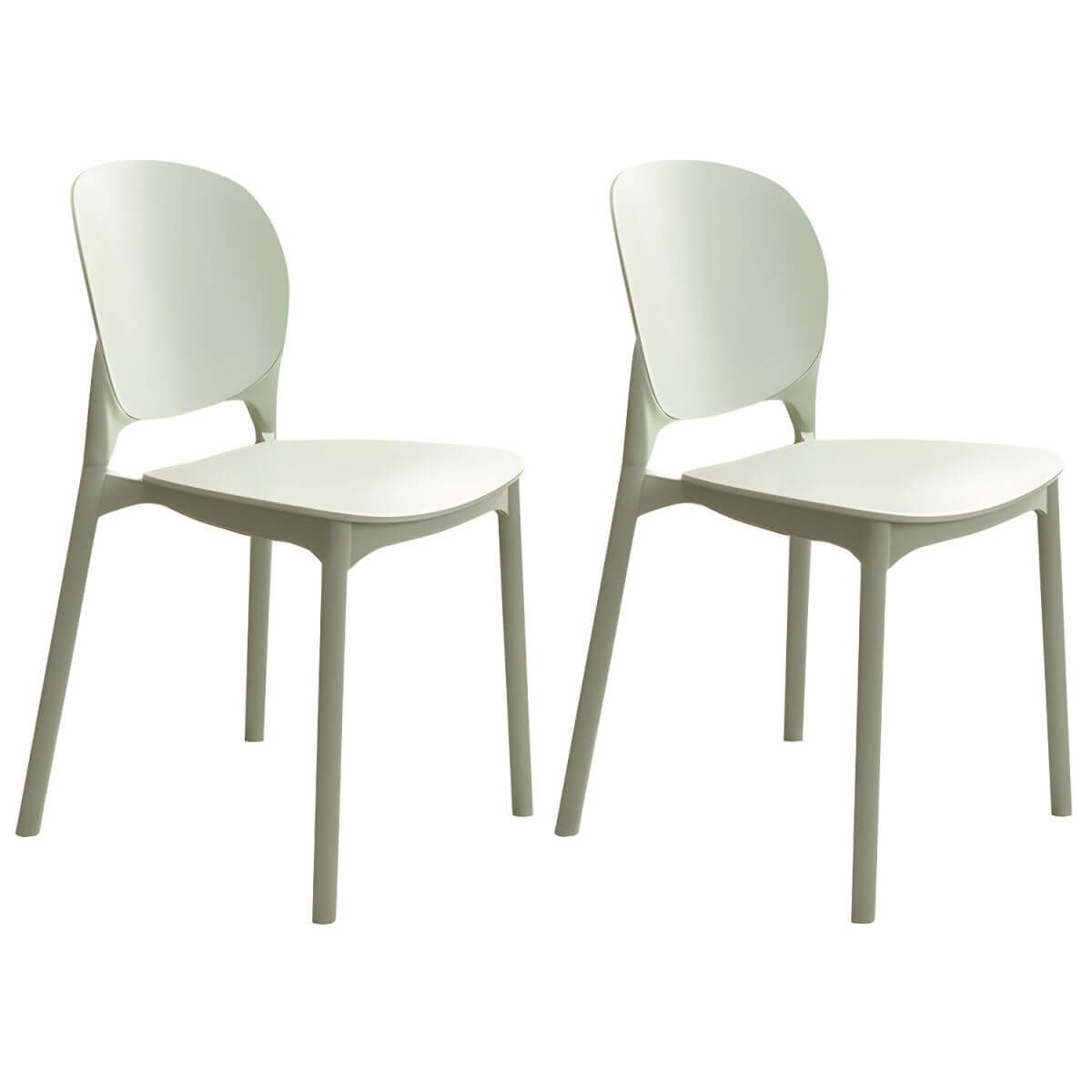Stackable Scandinavian side chair with open back made of plastic and acrylic for dining