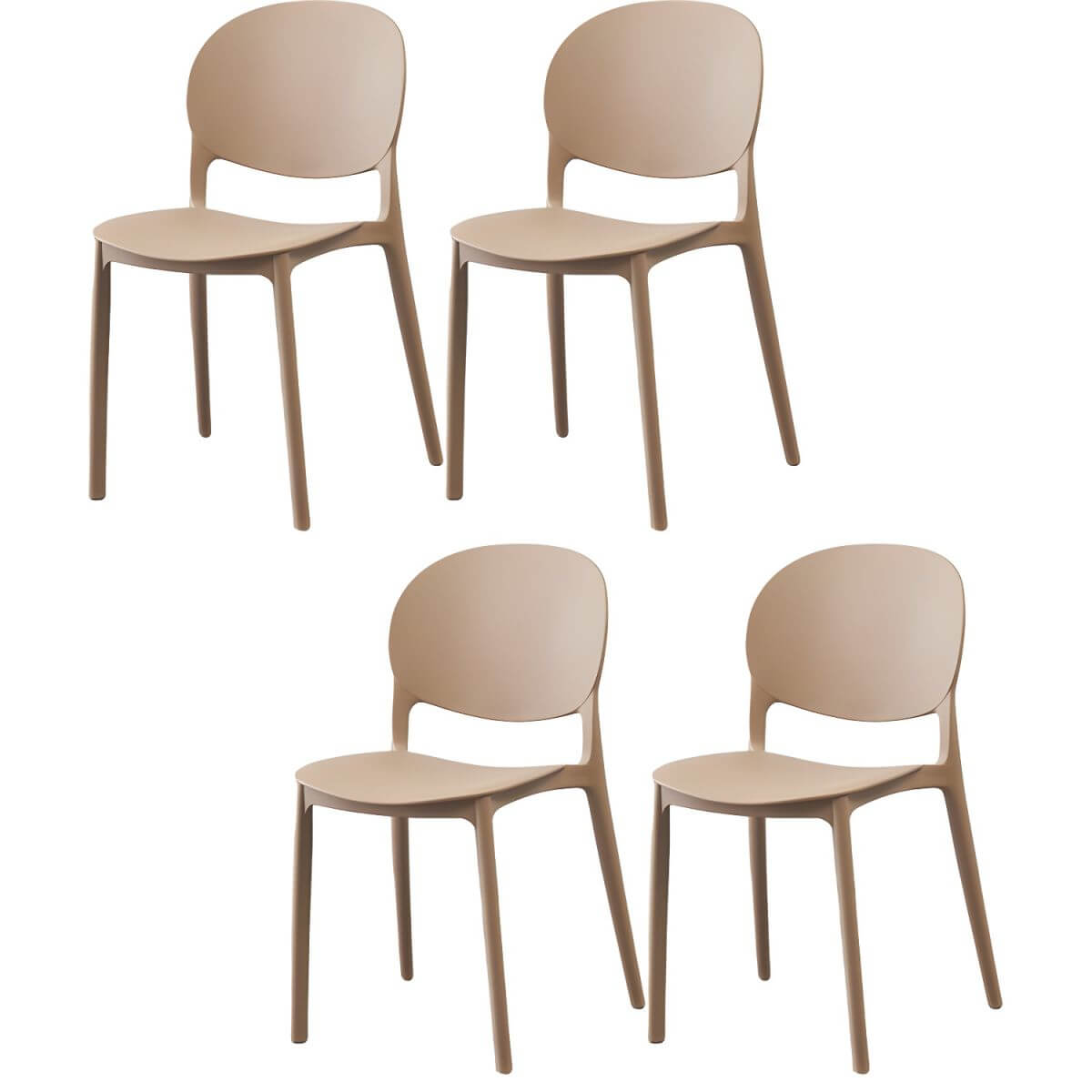 Scandinavian style stackable plastic and acrylic dining side chair for kitchen and dining